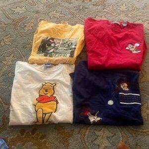 Bundle of 4 vintage Tshirts Pooh, Fred flinstones, Taz & Minnie $90 ALL